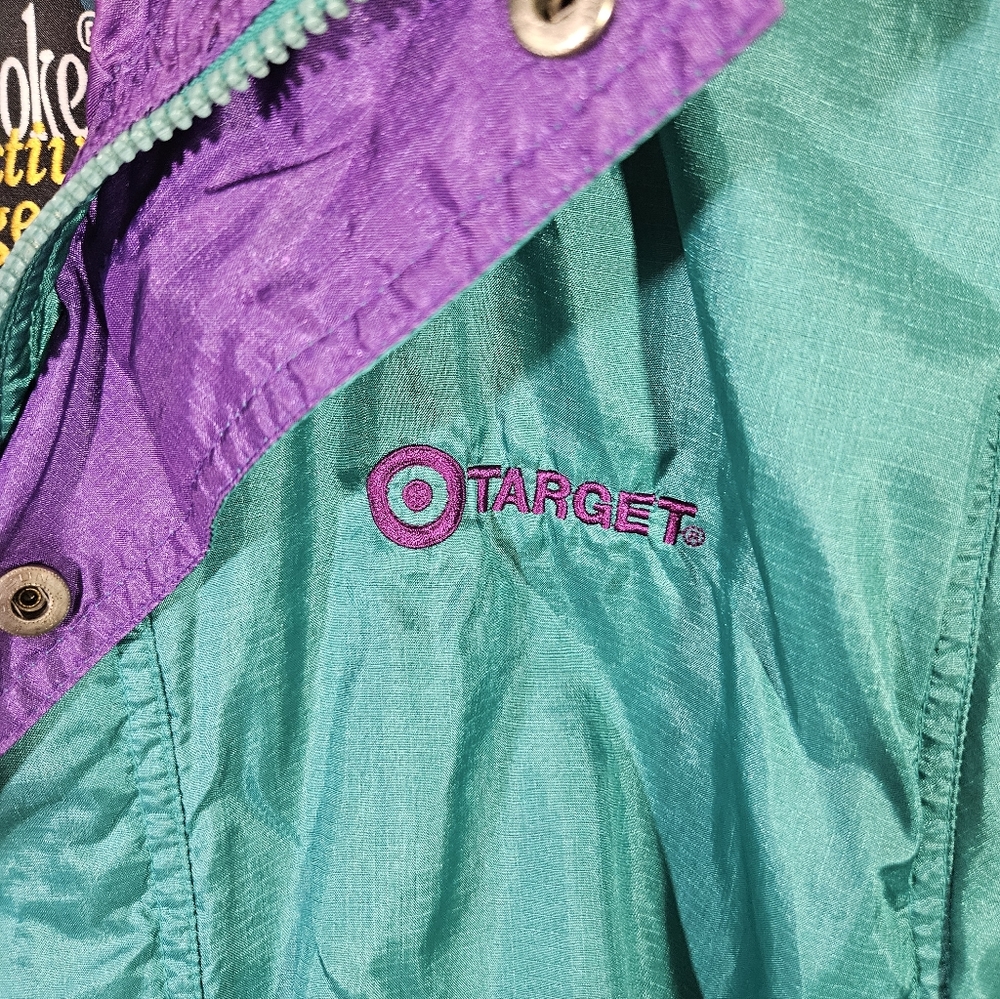 Vintage 90's Dunbrooke Target Teal Full Zip Nylon Jacket!